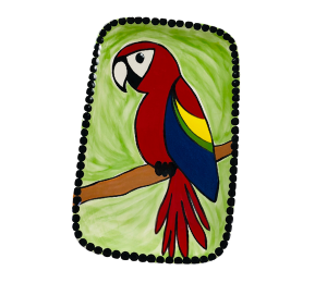Fresno Scarlet Macaw Plate